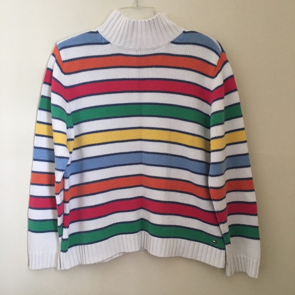 Vintage Tommy rainbow Striped women’s sweater